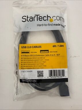StarTech USB 2.0 Extension Cable 6ft Black
